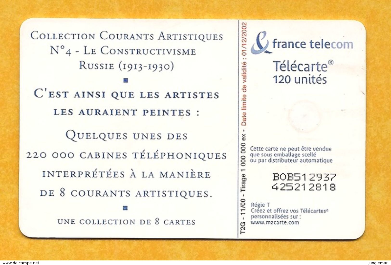Télécarte 120 Unités - Collection Courants Artistiques N° 4 - Le Constructivisme - 2000 - 2000