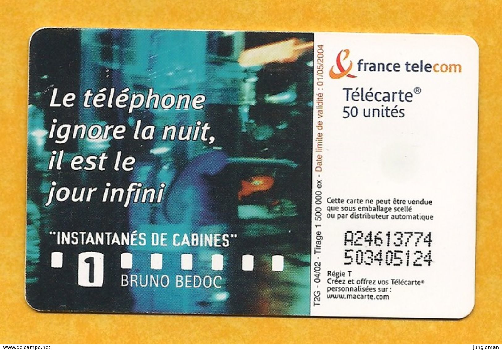 Télécarte 50 Unités - Le Téléphone Ignore La Nuit, Il Est Le Jour Infini - 2002 - 2002