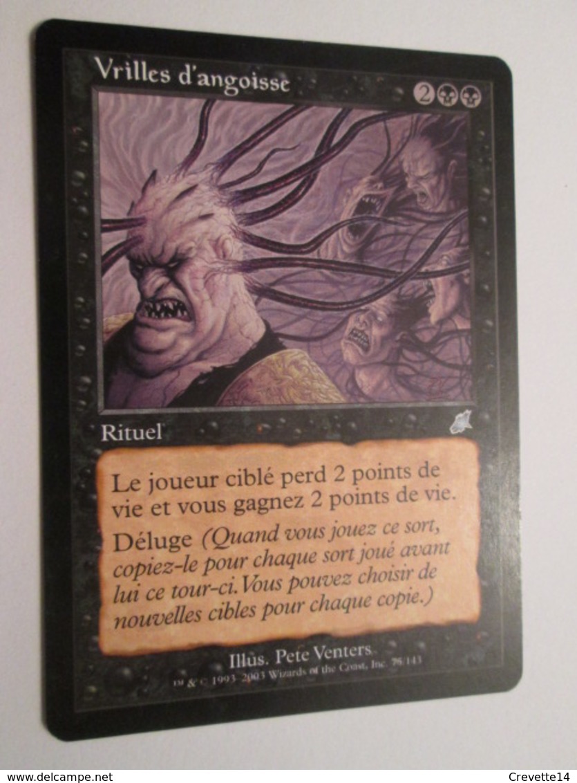 CARTE DE JEU MAGIC THE GATHERING (en Français) VRILLES D'ANGOISSE - Autres & Non Classés