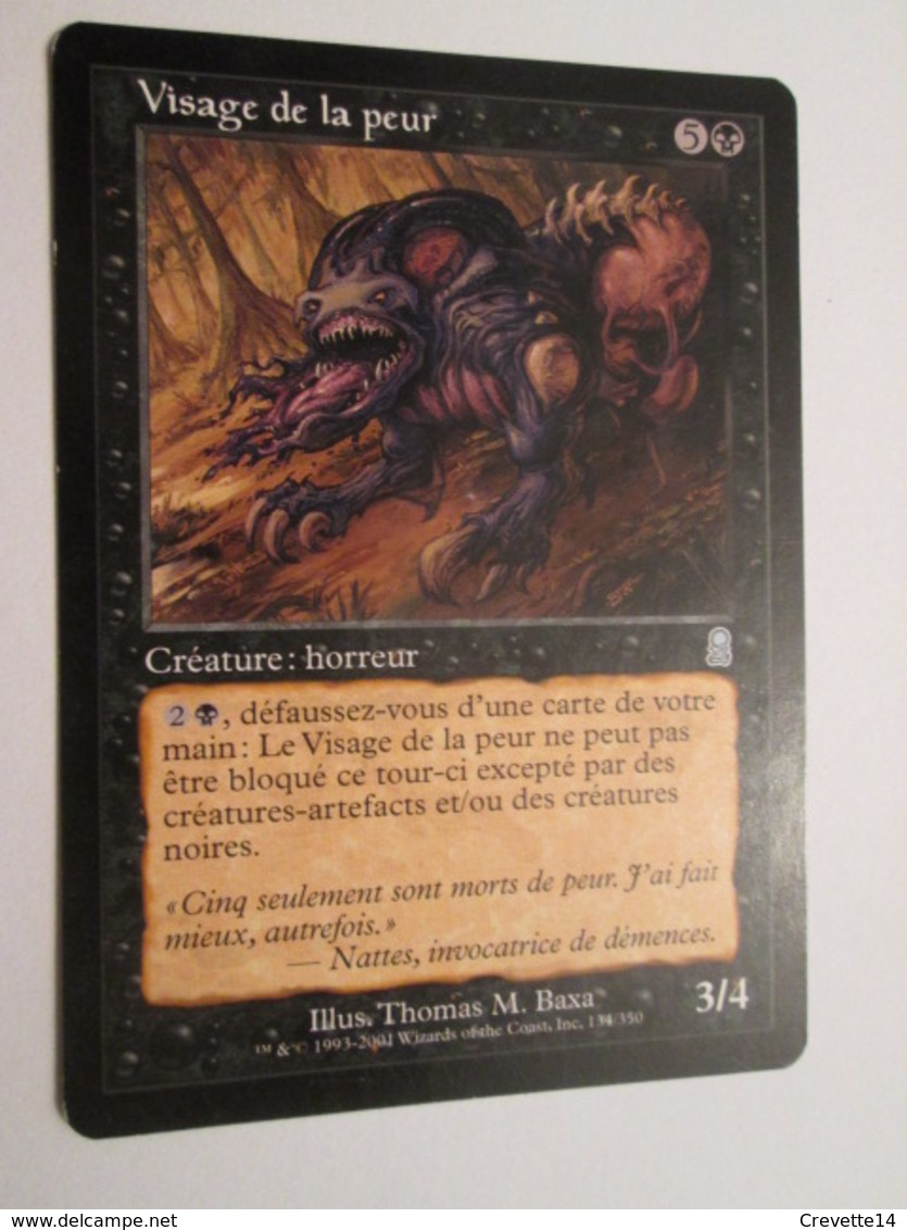 CARTE DE JEU MAGIC THE GATHERING (en Français) VISAGE DE LA PEUR - Autres & Non Classés