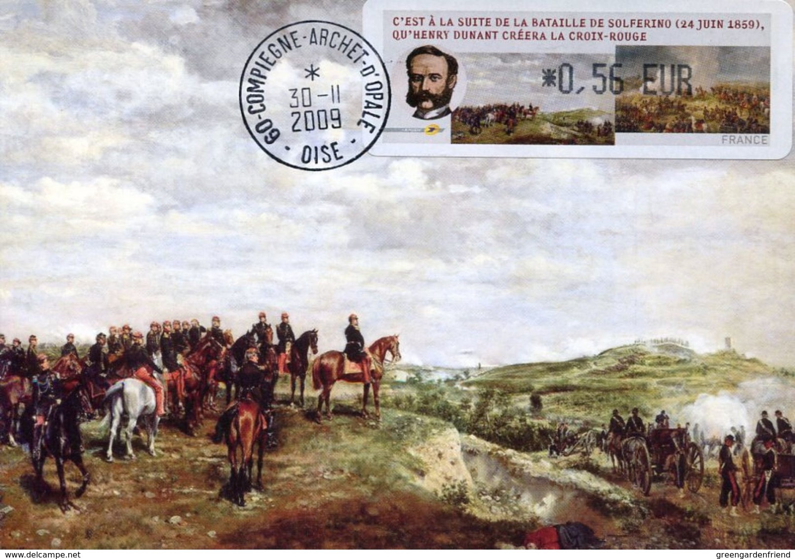 32762 France, Maximum 2009  Henry Dunant  With  Stamp LISA, Croix Rouge  Red Cross,battle Of Solferino - Henry Dunant