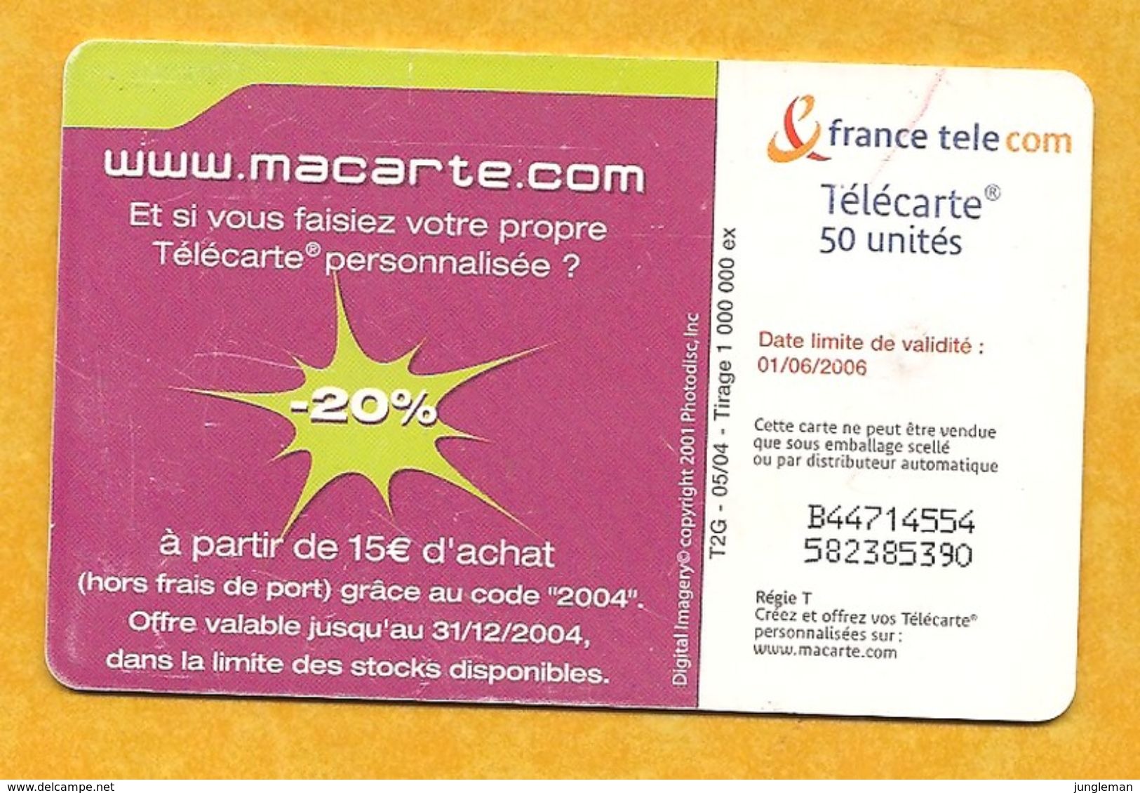 Télécarte 50 Unités - Je Crée Ma Télécarte à Mon Image - Deux Petits Qui Se Donnent Un Bisou - 2004 - 2004