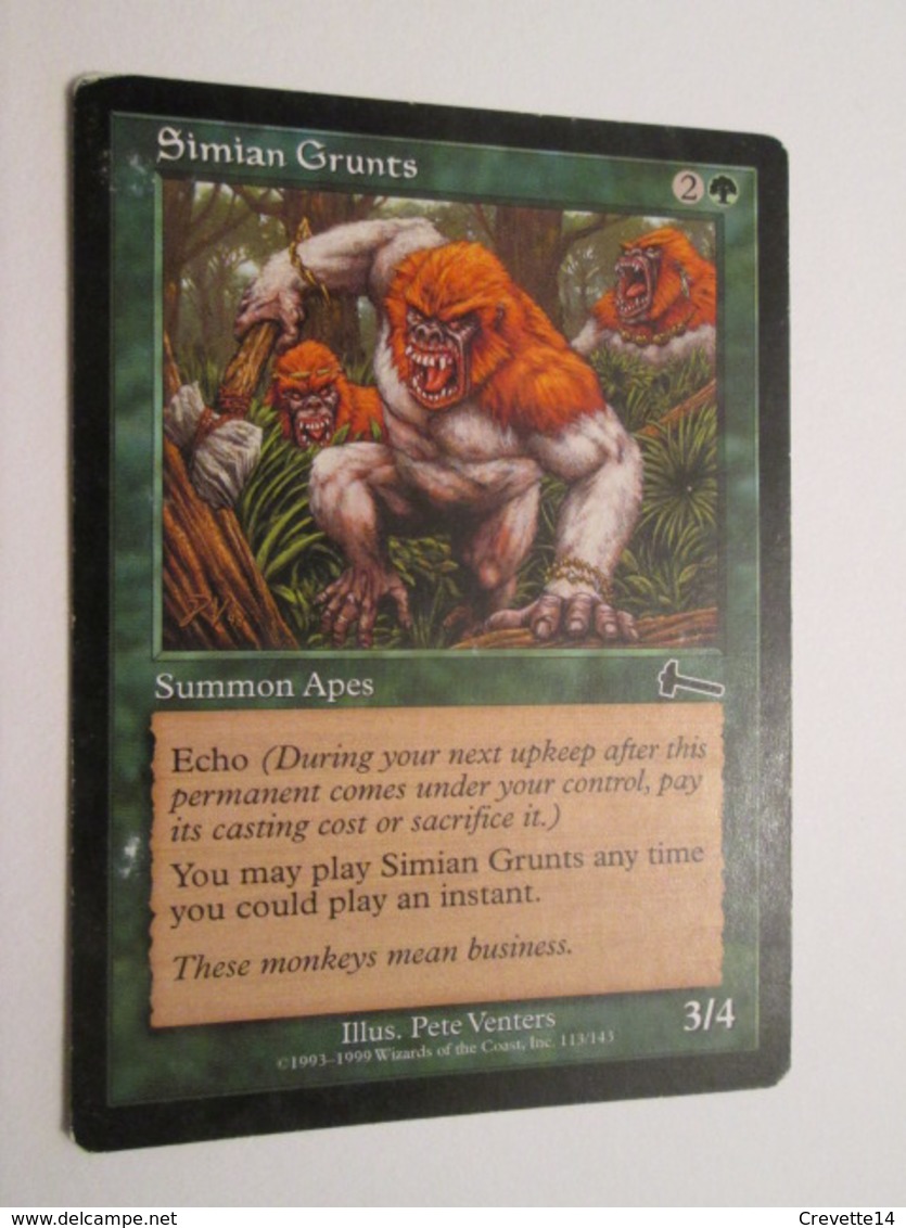 CARTE DE JEU MAGIC THE GATHERING (en Anglais) SIMIAN GRUNTS - Autres & Non Classés