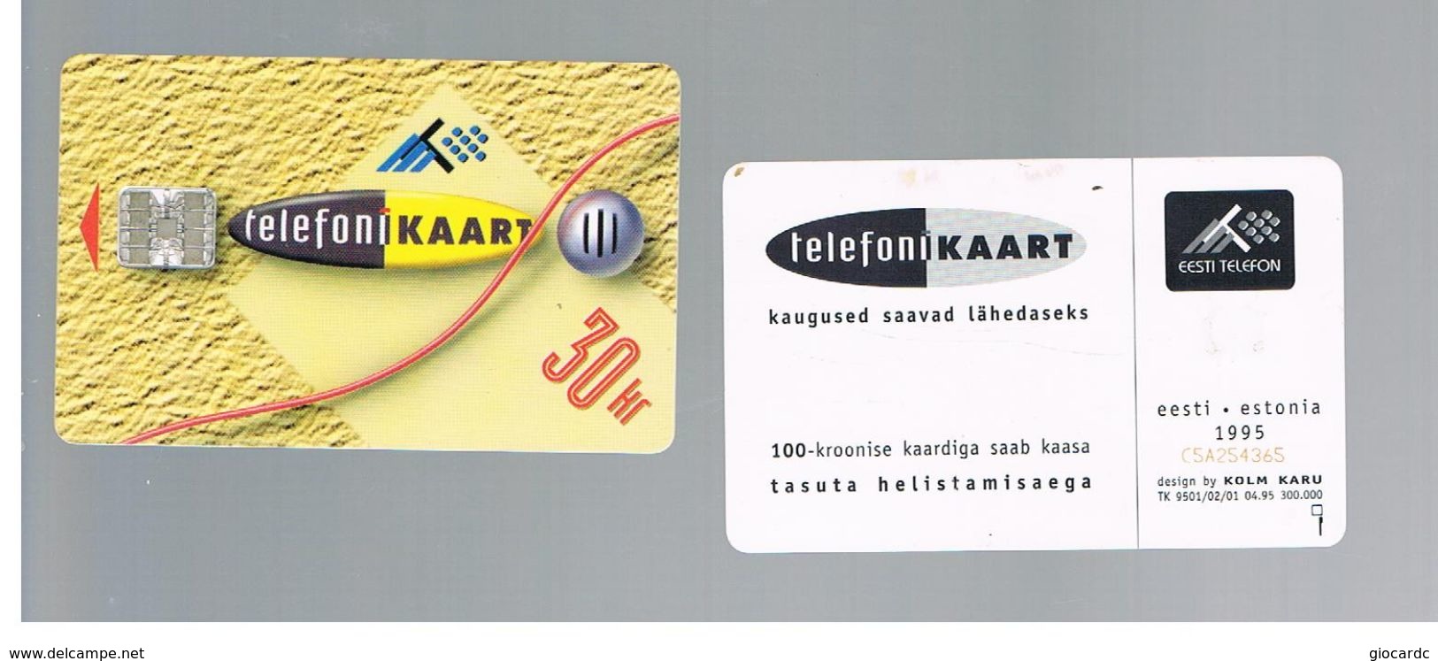 ESTONIA -  EESTI TELEFON  -   1995 THE FIRST CHIPCARD                                                   USED - RIF.10547 - Estonia