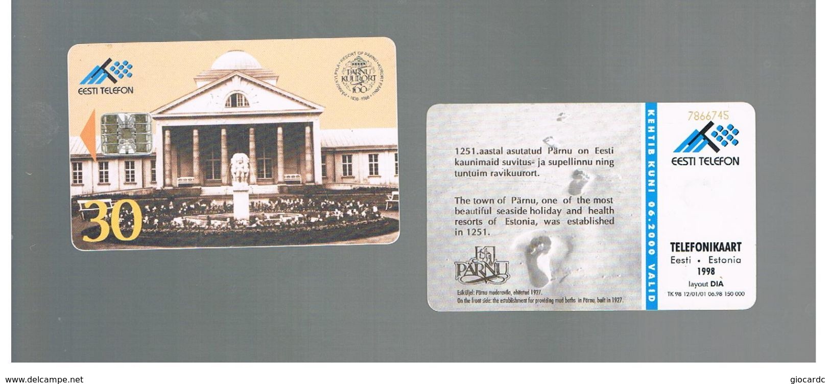 ESTONIA -  EESTI TELEFON  -   1998 PARNU RESORT - USED - RIF.10558 - Estonia