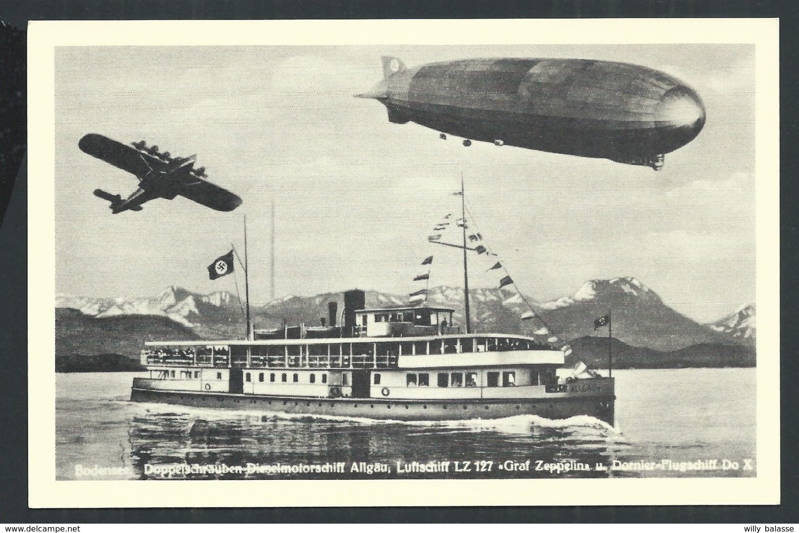 +++  CPA - Aviation - Transports - Dirigeable - BODENSEE -  ZEPPELIN - Avion - Bateau    // - Luchtschepen