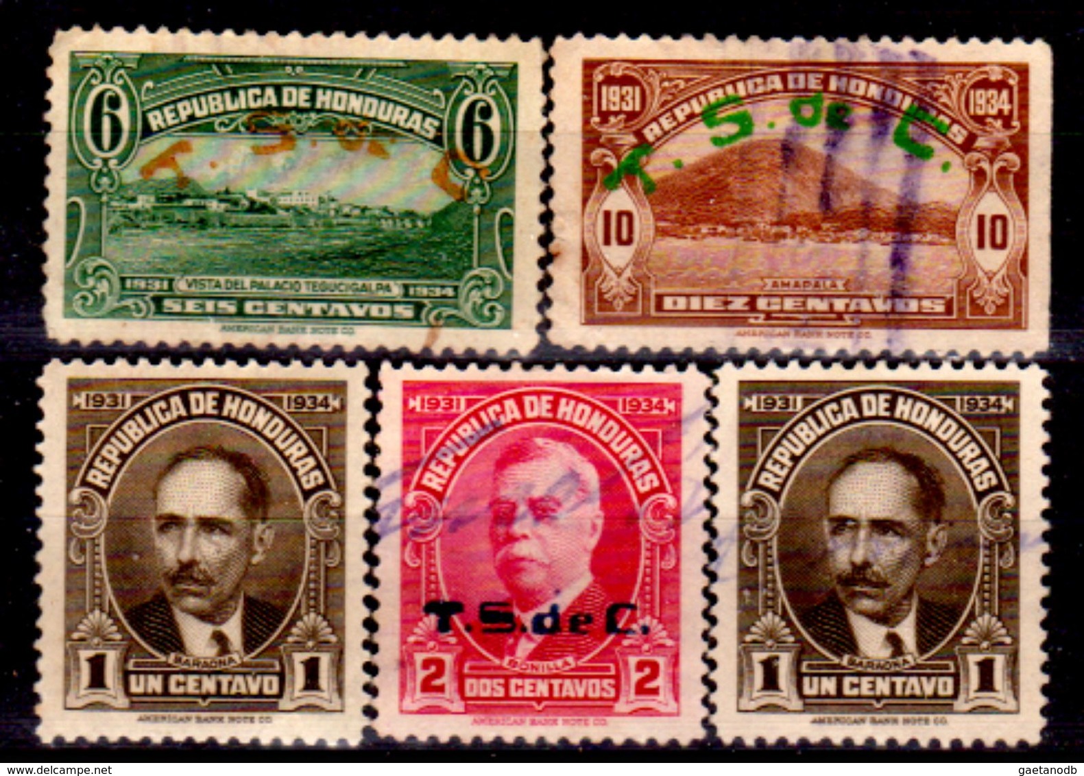 Honduras-0031 - 1931: Valori Della Serie Y&T N. 228-236 (+/o) Hinged/Used - - Honduras