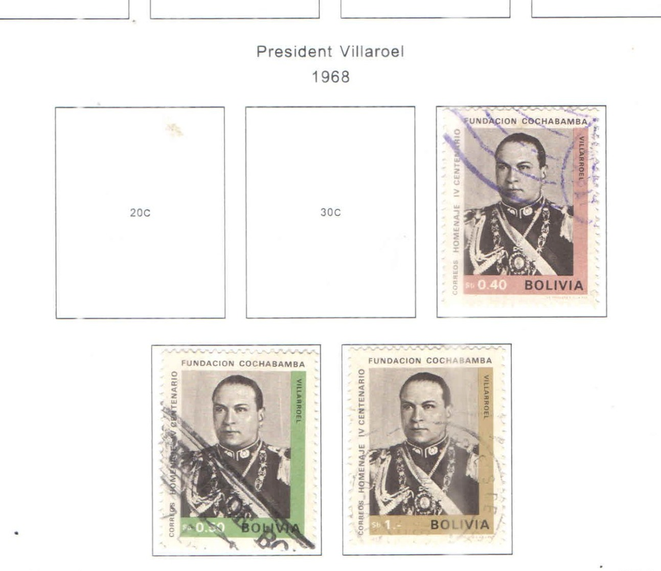 Bolivia PO 1968 Pres.Villaroel   Scott.503/505+ See Scan On Scott.Page - Bolivien