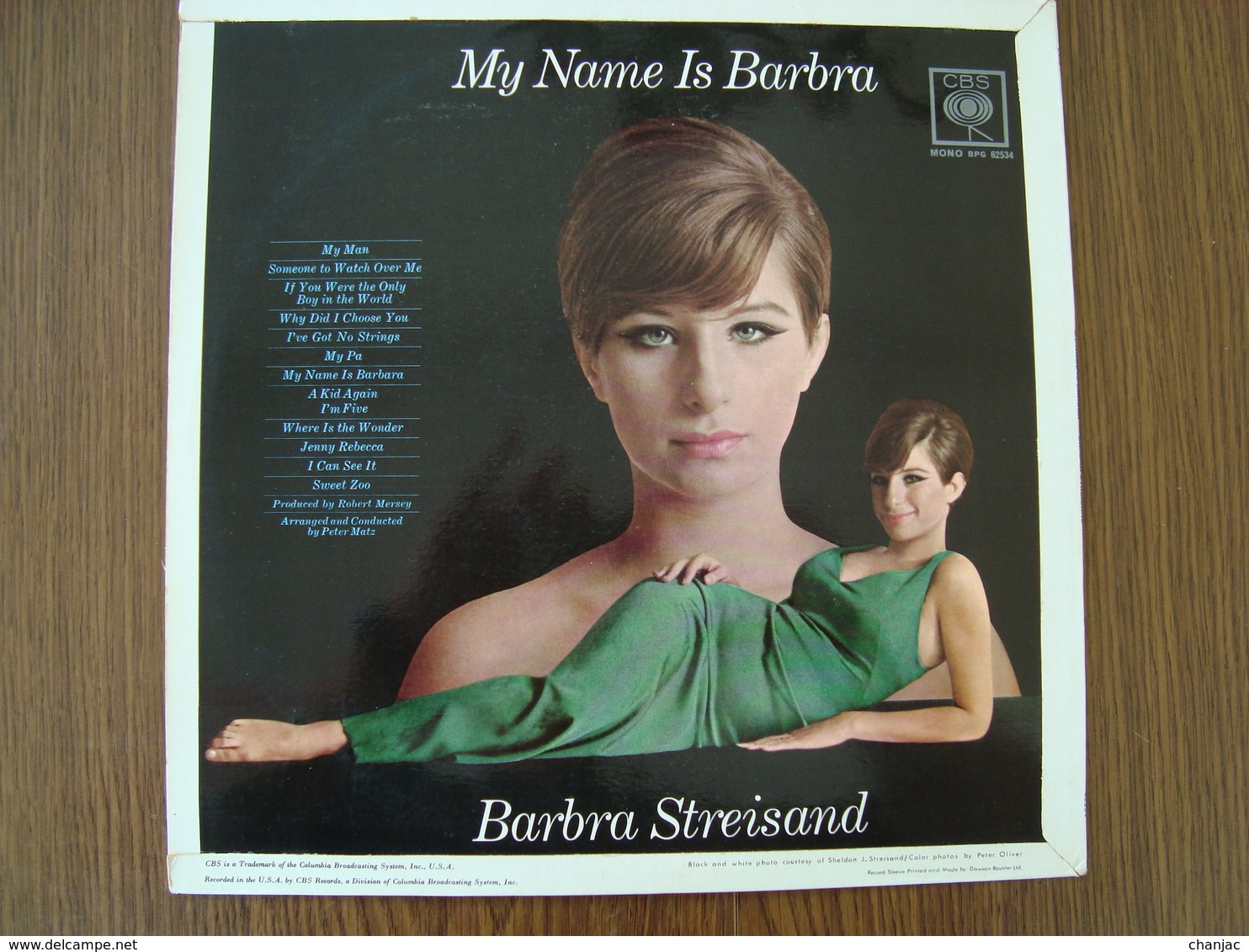 33 Tours: BARBRA STREISAND - My Name Is Barbra - CBS Mono BPG 62534 De 1965 - Disco, Pop