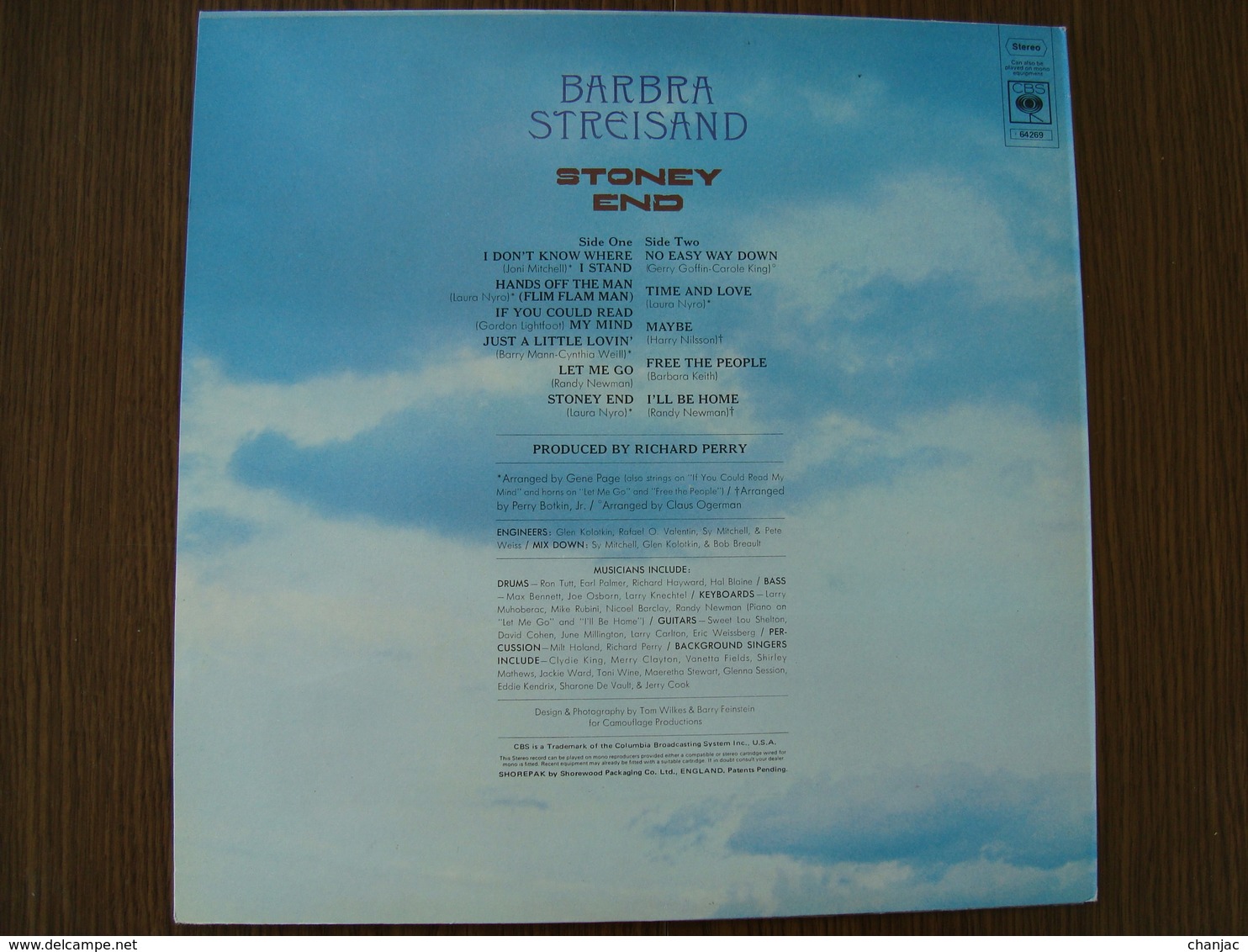 33 Tours: BARBRA STREISAND - Stoney End - CBS S 64269 De 1971 - Made In England - Disco & Pop