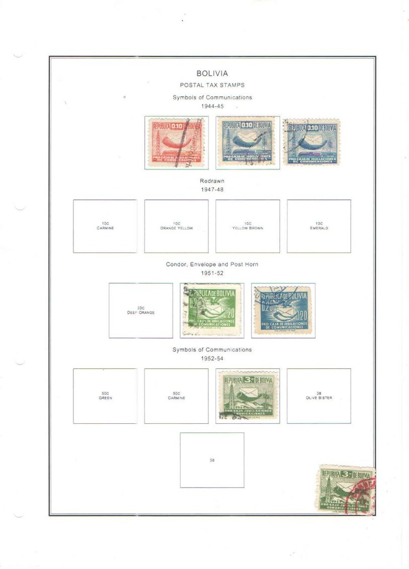 Bolivia Postal Tax.  1944/45 Comunication    Scott.RA4+ See Scan On Scott.Page - Bolivia