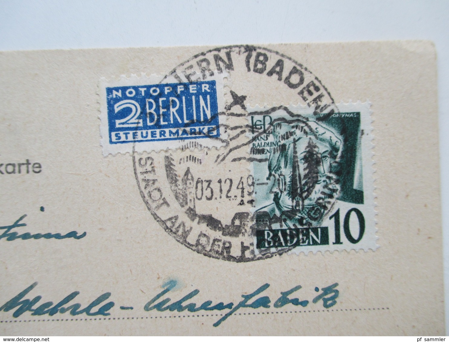 All. Besetzung Franz. Zone Baden 1949 Freimarken 9 Postkarten / Firmenkorrespondenz! MeF / EF / MiF