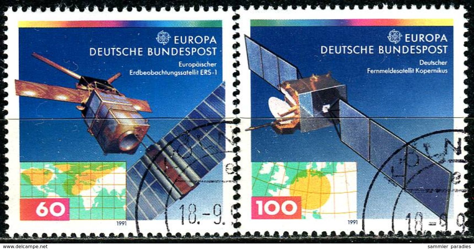 BRD - Mi 1526 / 1527 - OO Gestempelt (C) - 60-100Pf      CEPT 91 - Used Stamps