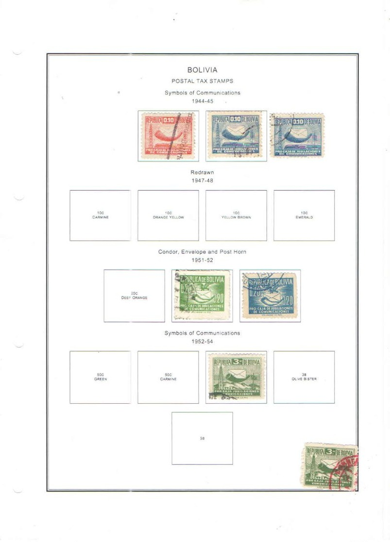 Bolivia Postal Tax.  1951/52 Condor E ..    Scott.RA10+11+ See Scan On Scott.Page - Bolivie