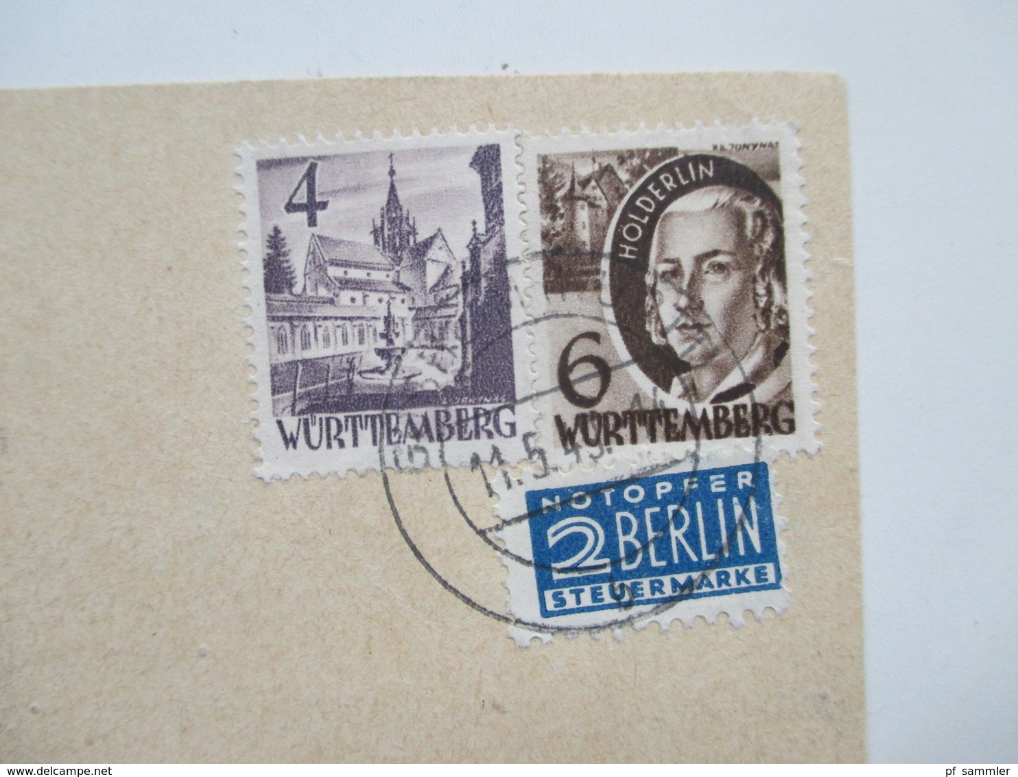 All. Besetzung Franz. Zone Württemberg 1949 Freimarken 5 Postkarten / Firmenkorrespondenz! MeF / EF / MiF