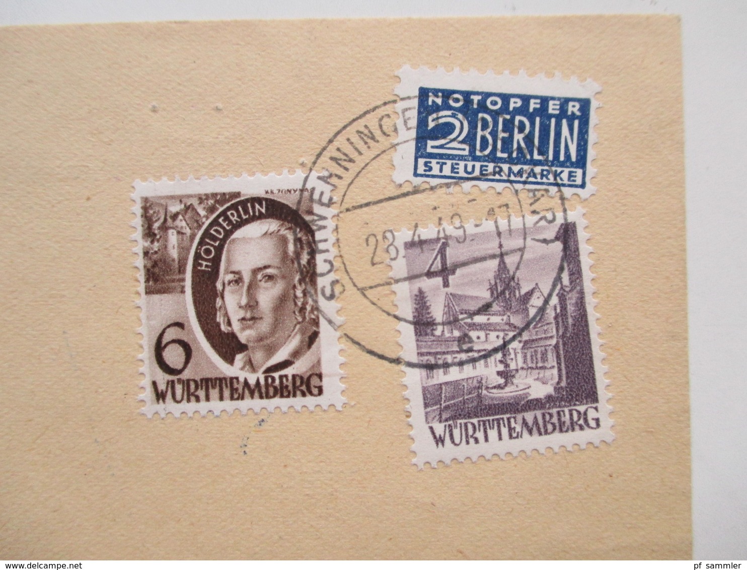 All. Besetzung Franz. Zone Württemberg 1949 Freimarken 5 Postkarten / Firmenkorrespondenz! MeF / EF / MiF