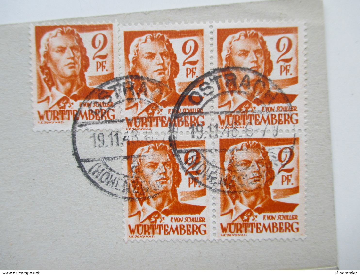 All. Besetzung Franz. Zone Württemberg 1949 Freimarken 5 Postkarten / Firmenkorrespondenz! MeF / EF / MiF