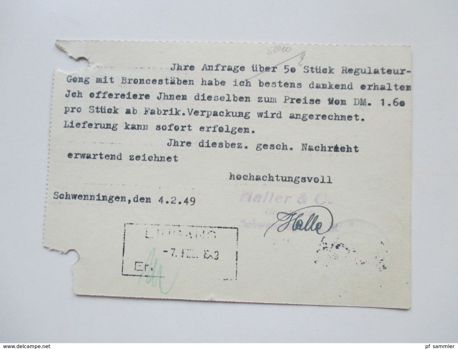 All. Besetzung Franz. Zone Württemberg 1949 Freimarken 5 Postkarten / Firmenkorrespondenz! MeF / EF / MiF