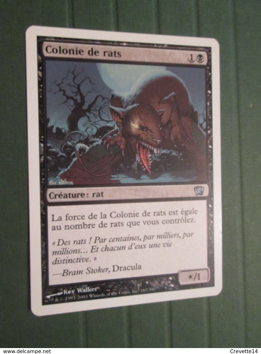 CARTE DE JEU MAGIC THE GATHERING (en Français) COLONIE DE RATS - Sonstige & Ohne Zuordnung