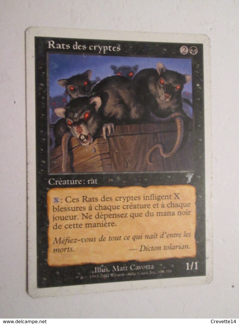 CARTE DE JEU MAGIC THE GATHERING (en Français) RATS DES CRYPTES - Other & Unclassified