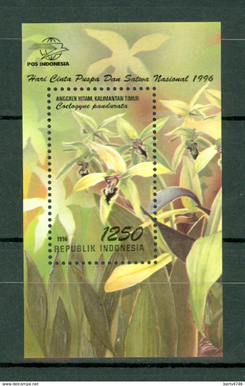 Indonesia 1996 - Flora - ZB Bl 132** Orchidee - Full Sheet MNH - Indonésie