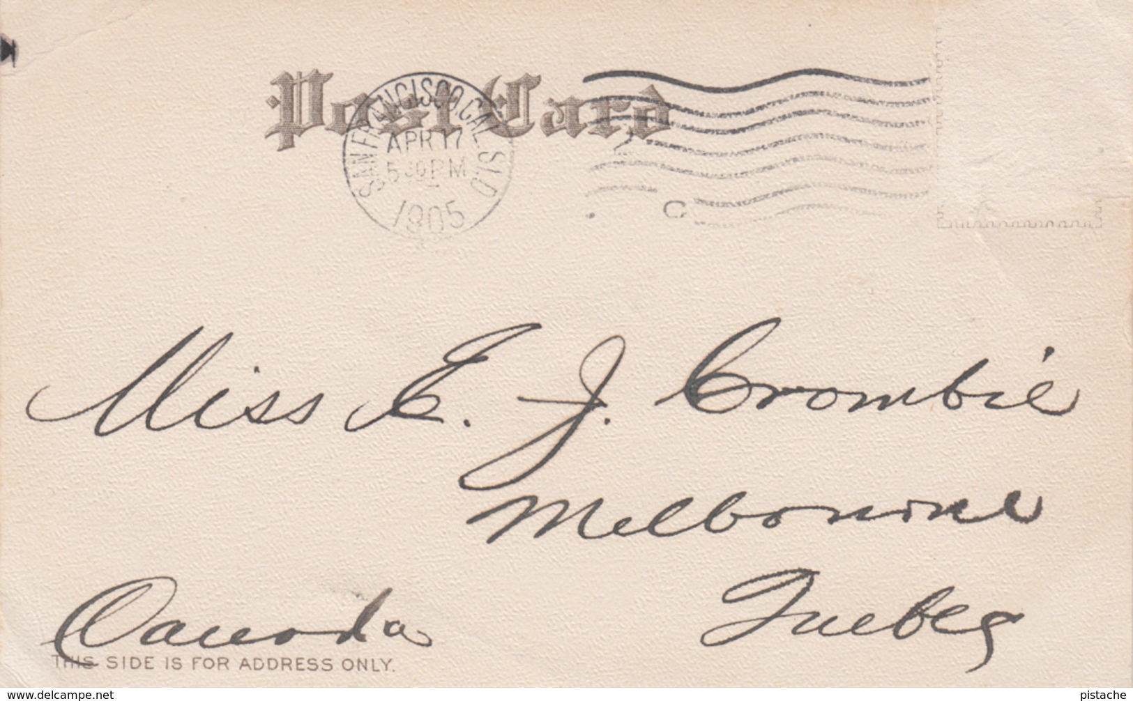 Original 1905 Postcard - Hotel St. Francis - San Francisco California  - Written - Undivided Back   - 2 Scans - San Francisco