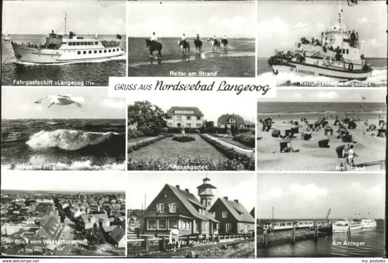 41243117 Langeoog Rettungsboot Strand Wasserturm Faehrschiff - Langeoog