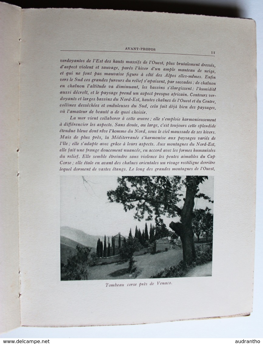 beau Livre La Corse 1927 Raoul Blanchard éditions J. Rey B. Arthaud imprimeur Sadag Bellegarde