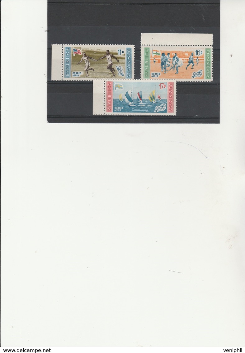 REPUBLIQUE DOMINICAINE- POSTE AERIENNE N° 129 A 131 NEUF XX -JO DE MELBOURNE -ANNEE 1958 - Dominican Republic