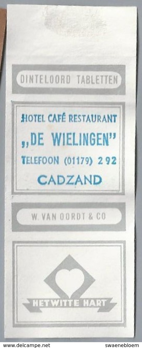 Suikerwikkel.- HOTEL CAFÉ RESTAURANT - DE WIELINGEN - CADZAND.  Sugar. Zucchero. Suiker. - Suiker