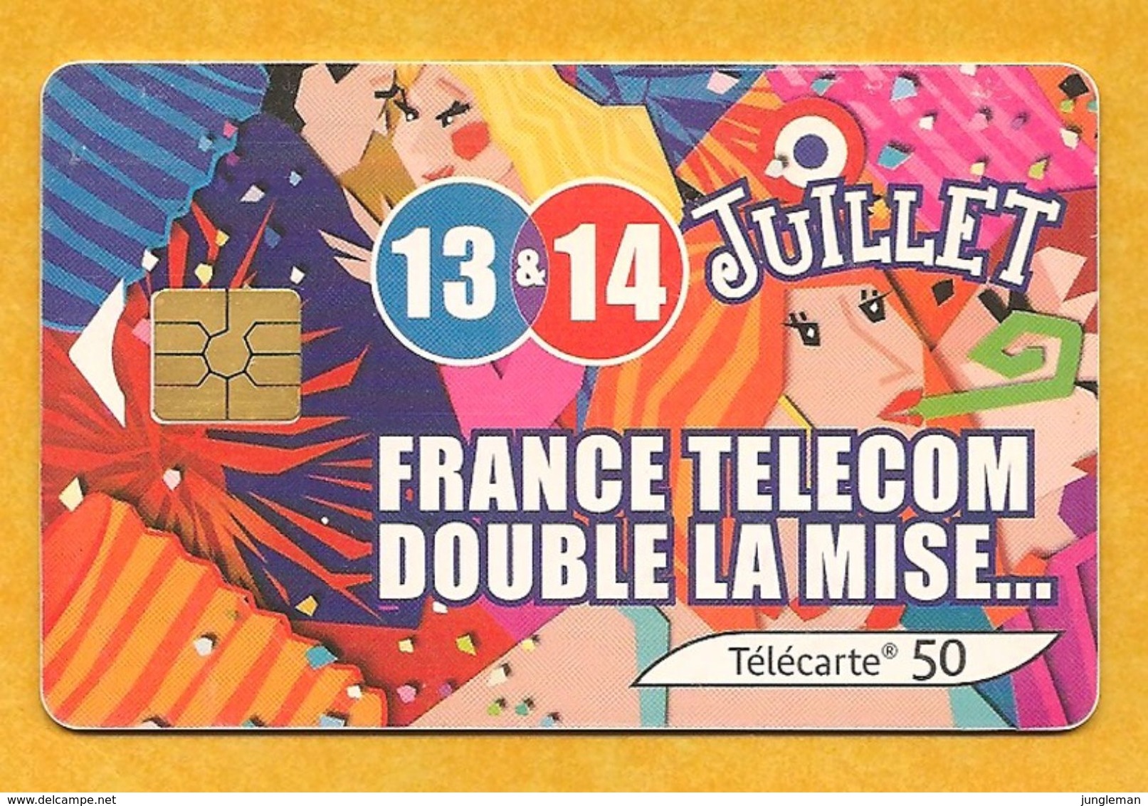 Télécarte 50 Unités - 13 & 14 Juillet France Télécom Double La Mise... - 2002 - 2002