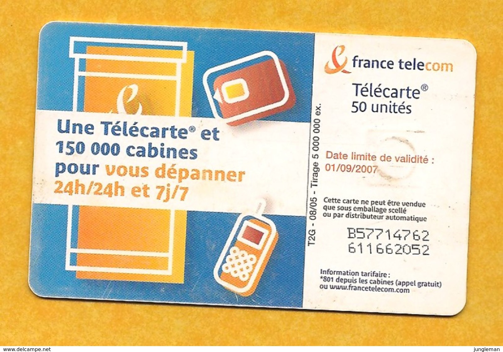 Télécarte 50 Unités - Une Télécarte Et 150 000 Cabines Pour Vous Dépanner - Un Couple, Lui Cabine Sous Le Bras - 2005 - 2005