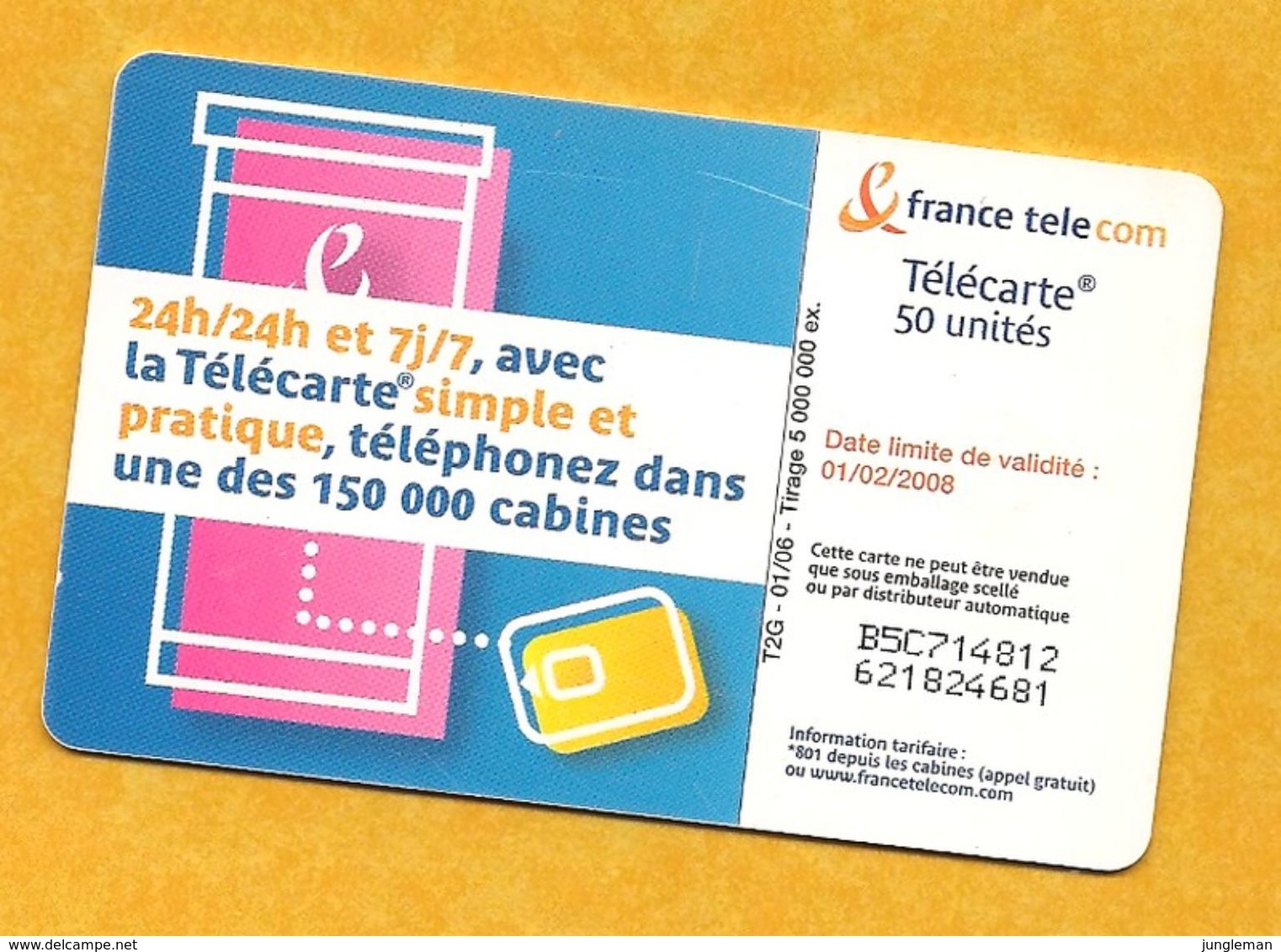 Télécarte 50 Unités - 24h/24h Et 7j/7, Avec La Télécarte Simple Et Pratique - Un Couple, Lui Cabine Sous Le Bras - 2006 - 2006