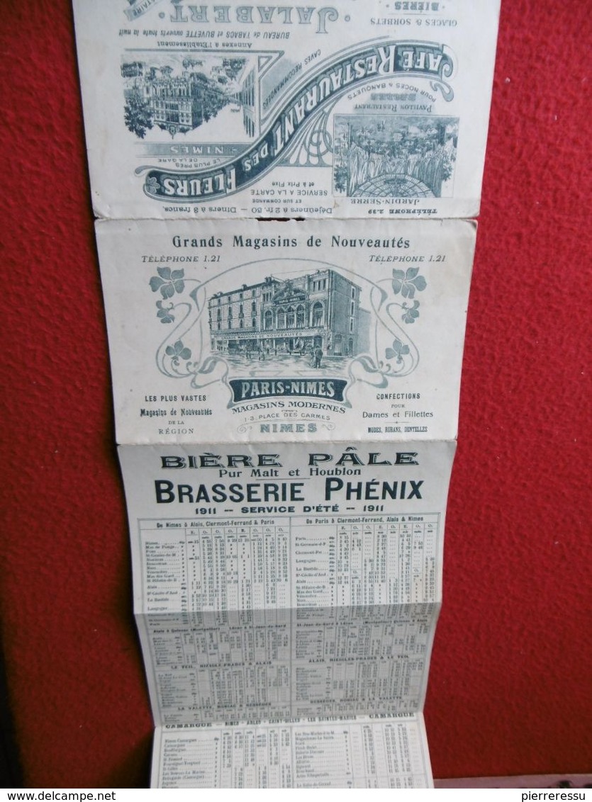 NIMES CAFE RESTAURANT DES FLEURS 1911 BIERE PALE PARIS - Programmes