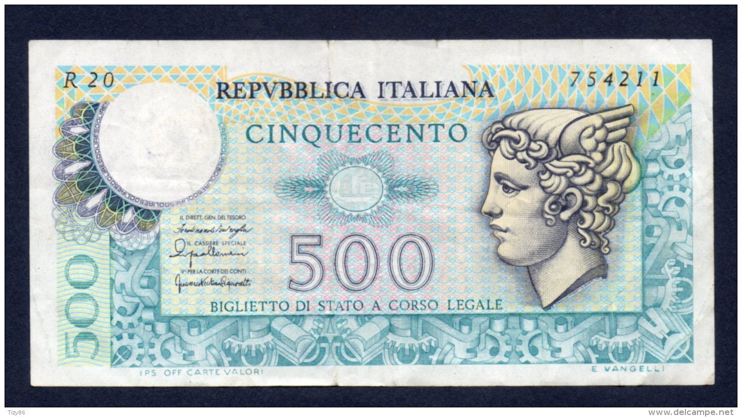 Banconota Italia - 500 Lire Mercurio 20/12/1976 - 500 Lire