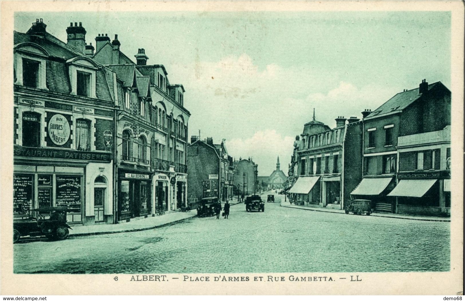 ALBERT  Place D'Armes Et Rue Gambetta - Albert