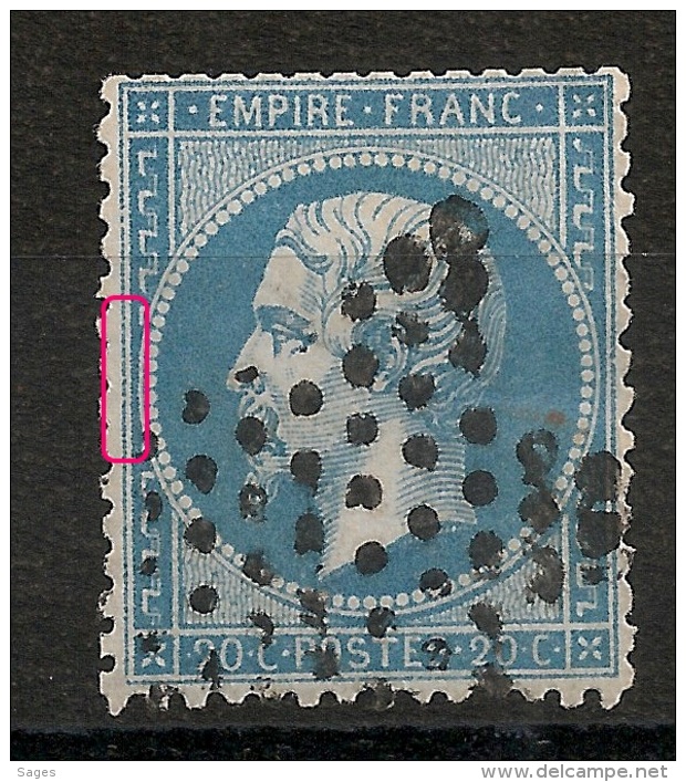 TB CENTRAGE . Variété Filet OUEST. - 1862 Napoléon III