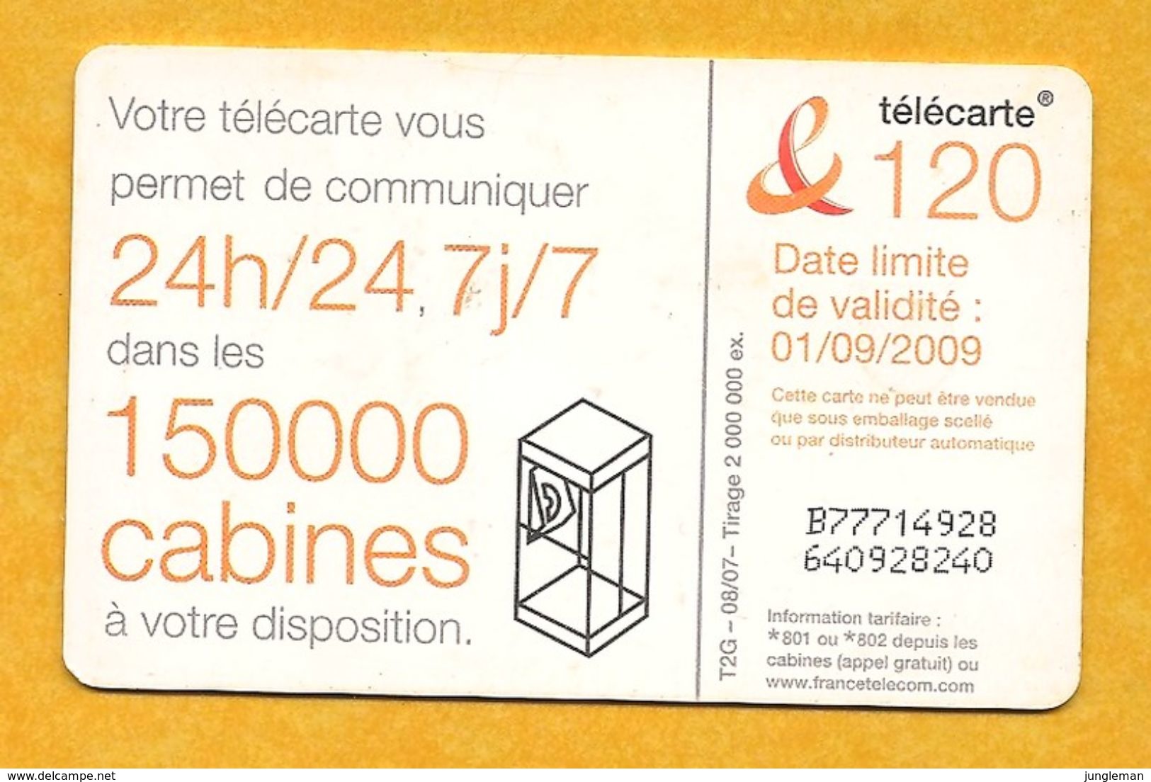 Télécarte 120 Unités - Fillette Heureuse Qui Saute En L'air - Haut Rouge Et Rose, Jean, Baskets - 2007 - 2007