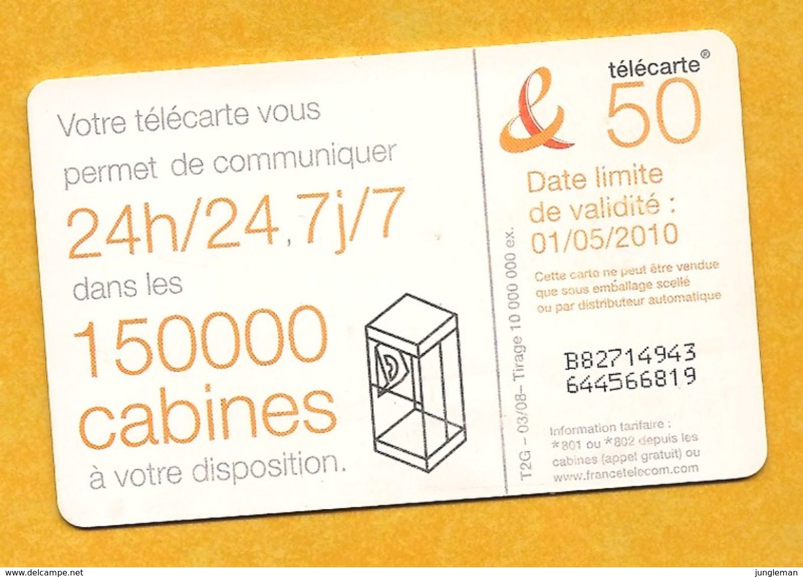 Télécarte 50 Unités - Fillette Heureuse Qui Saute En L'air - Haut Blanc, Jean, Baskets - 2008 - 2008