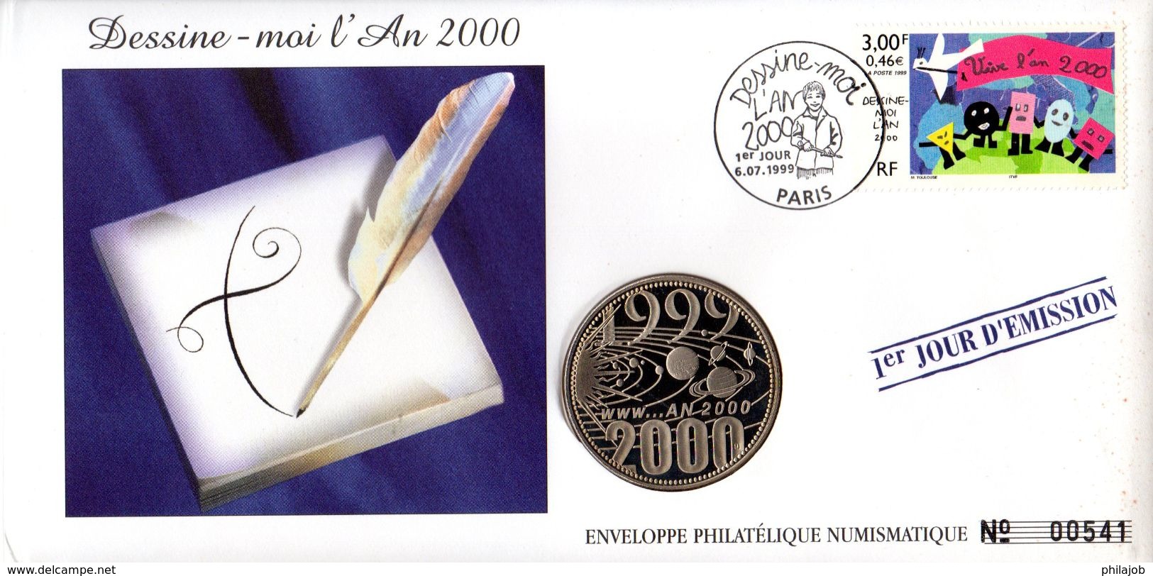 " PASSAGE 1999 - 2000 ETOILES " Sur Enveloppe Philatélique Numismatique 1er Jour N°tée De 1999. N°YT 3260. Parf état EPN - Non Classés