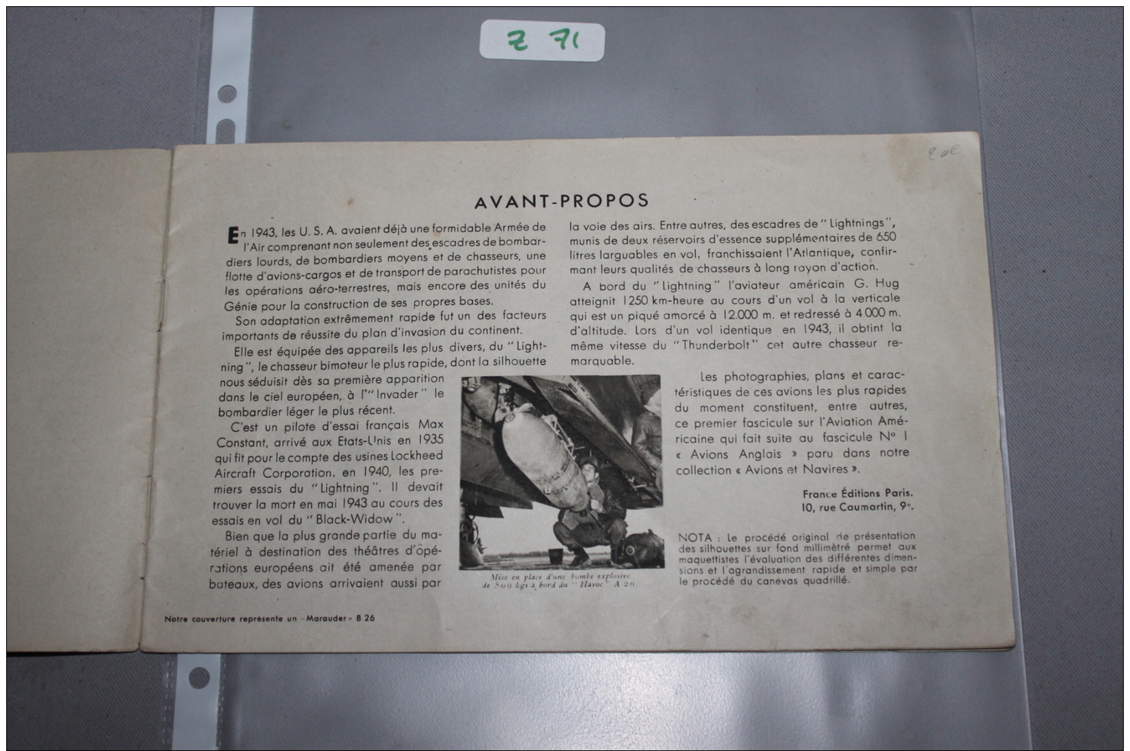 Revue Sur Les Avions Américains Fascicule 1 - 1939-45