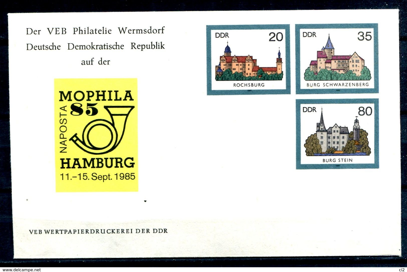 REPUBLIQUE DEMOCRATIQUE ALLEMANDE - Ganzsache Michel U2 Mit Privatzudruck (MOPHILA 85 HAMBURG) - Privé Briefomslagen - Ongebruikt