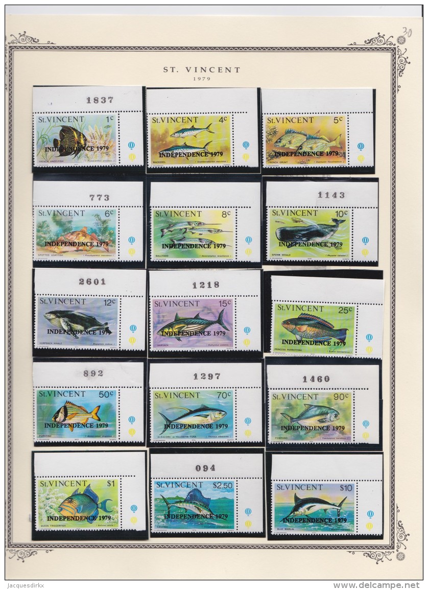 St  Vincent     .             Page  With Stamps    ,    **     .    MNH   .  /   .   Postfris - St.Vincent (1979-...)