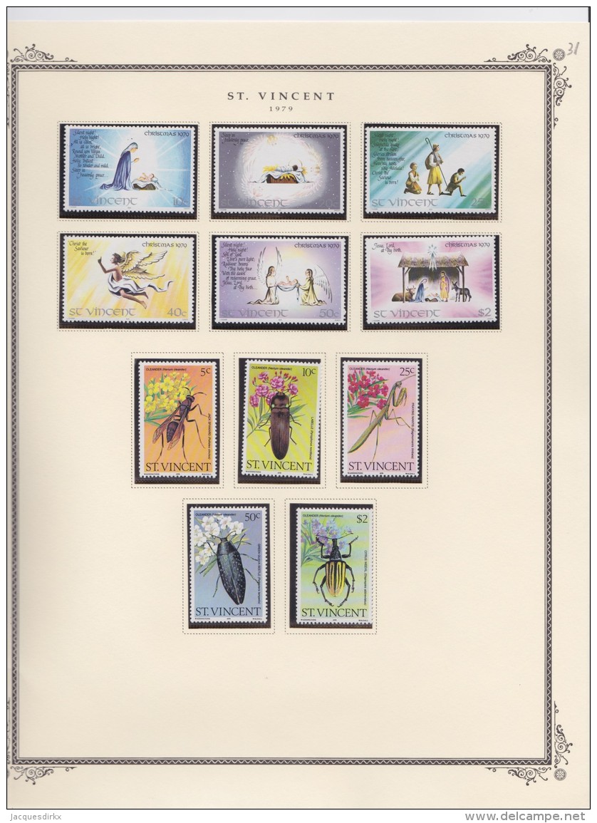 St  Vincent     .             Page  With Stamps    ,    **     .    MNH   .  /   .   Postfris - St.Vincent (1979-...)