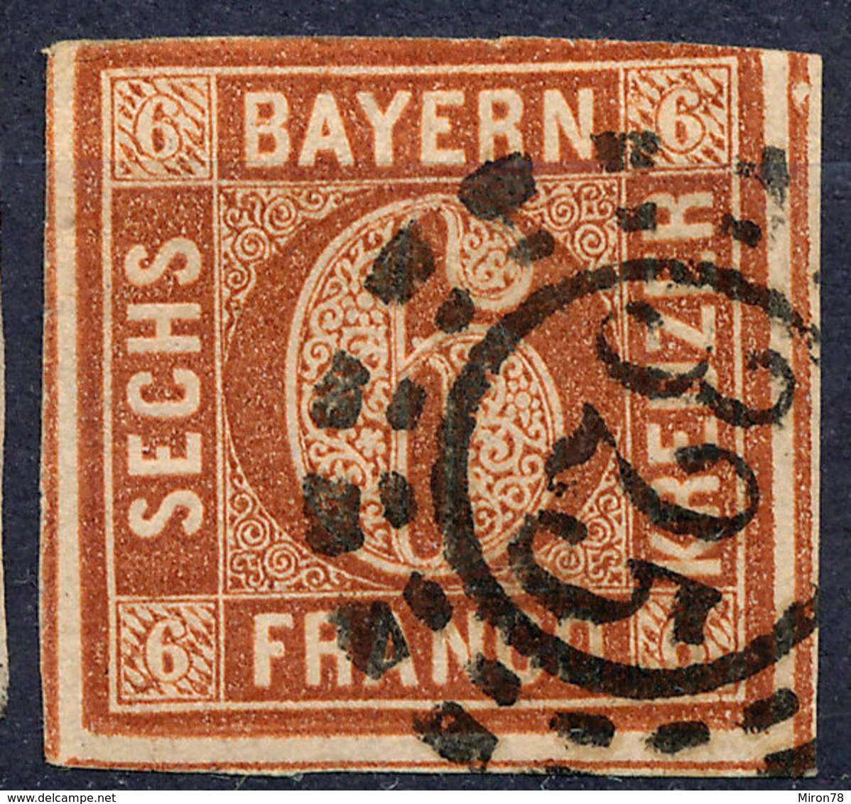 STAMP GERMAN STATES  BAVARIA,BAYERN 1849-58? 6KR USED LOT#84 - Altri & Non Classificati