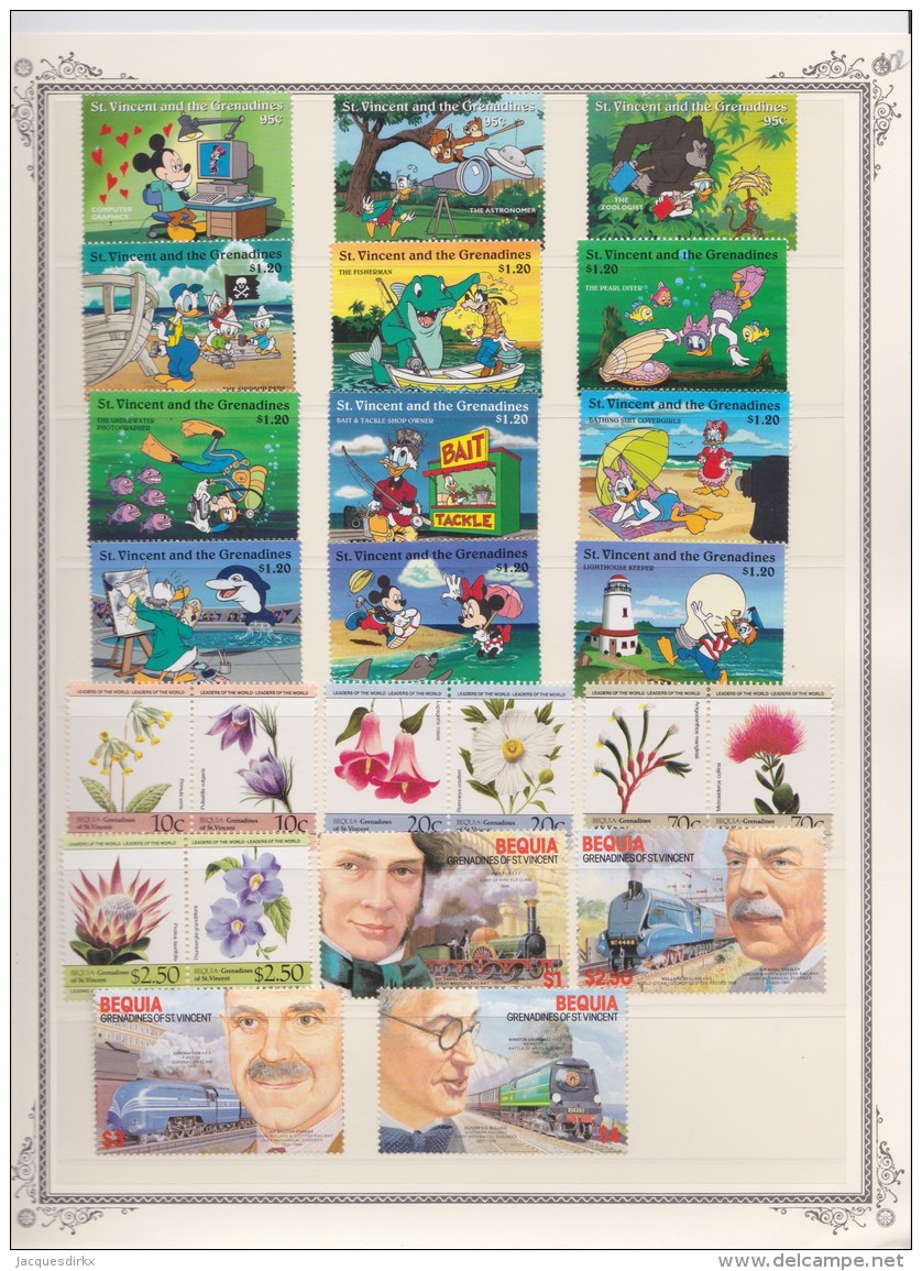 St  Vincent &amp; Grenadines    .           Page With Stamps    ,    **     .    MNH   .  /   .   Postfris - St.-Vincent En De Grenadines