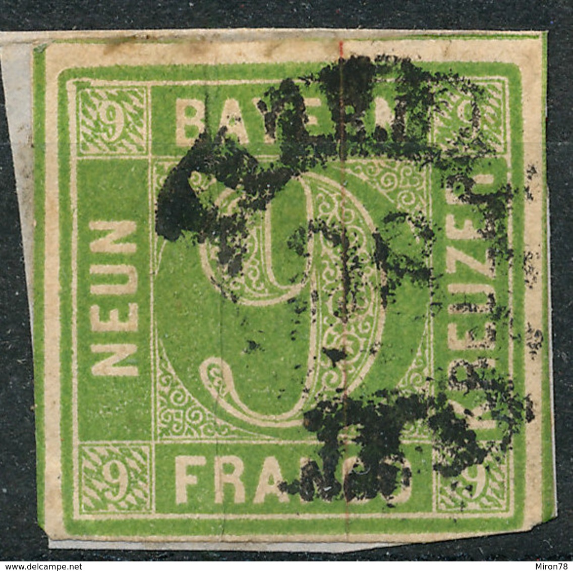 STAMP GERMAN STATES  BAVARIA,BAYERN 1850  9KR USED LOT#135 - Autres & Non Classés