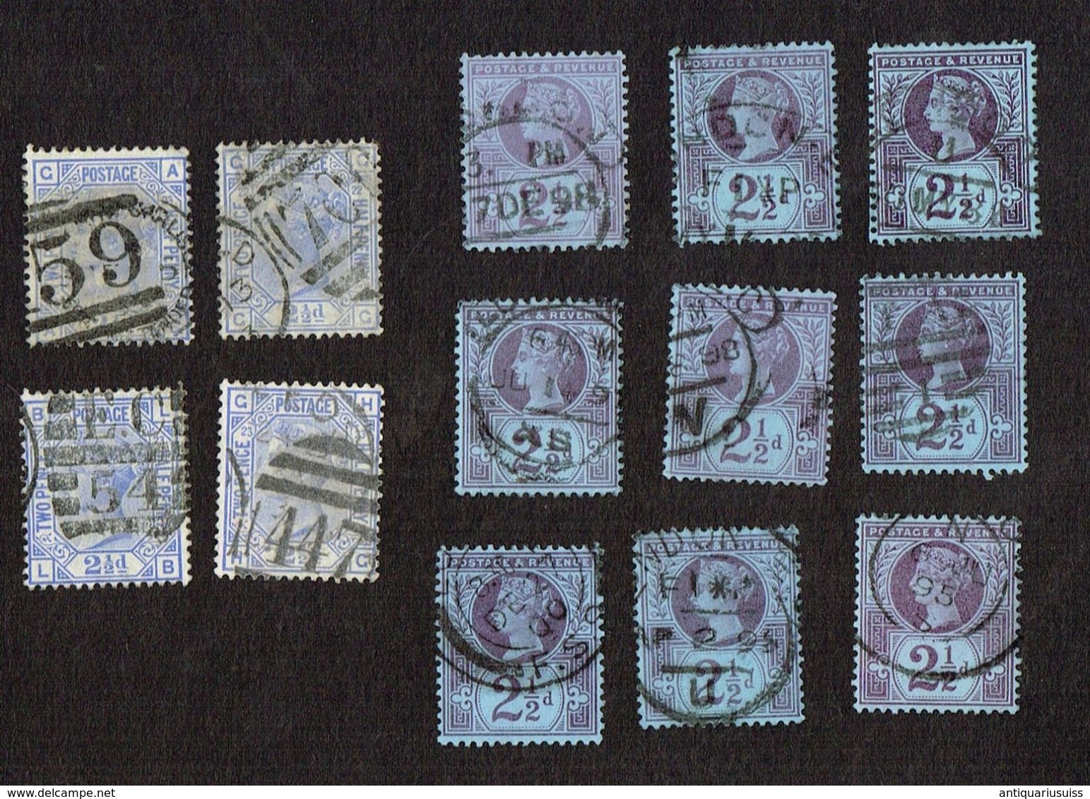 26 Stamps - POSTAGE ONE PENNY - 1/2 - 2,1/2 D - Great Britain, Postage & Revenue - One Half Penny - Collections (sans Albums)
