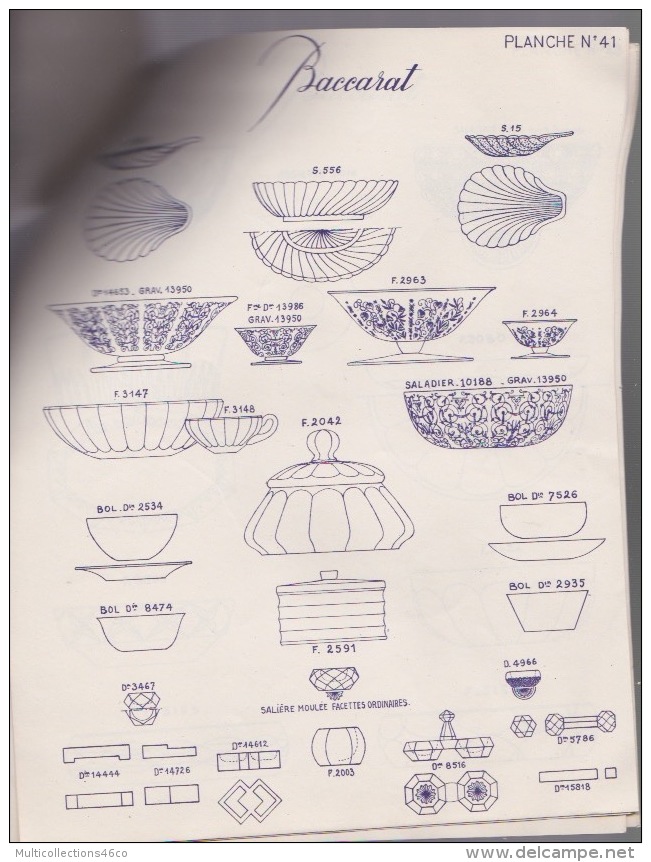 120418A - Catalogue CRISTALLERIES DE BACCARAT 16 Planches Et Tarification Correspondante 1952 - Glas & Kristal