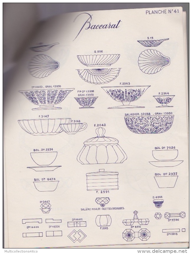 120418A - Catalogue CRISTALLERIES DE BACCARAT 16 Planches Et Tarification Correspondante 1952 - Verre & Cristal